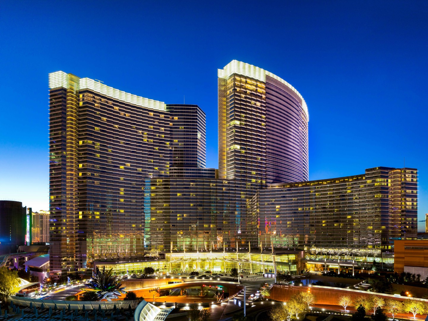 Aerial shot of the Aria hotel in Las Vegas Default Slide Image